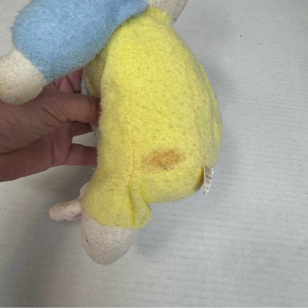 Vintage Soft Dreams Terry Cloth Bear Plush Rattle Toy Bunny Slippers 9” Pastel - Picture 11 of 13